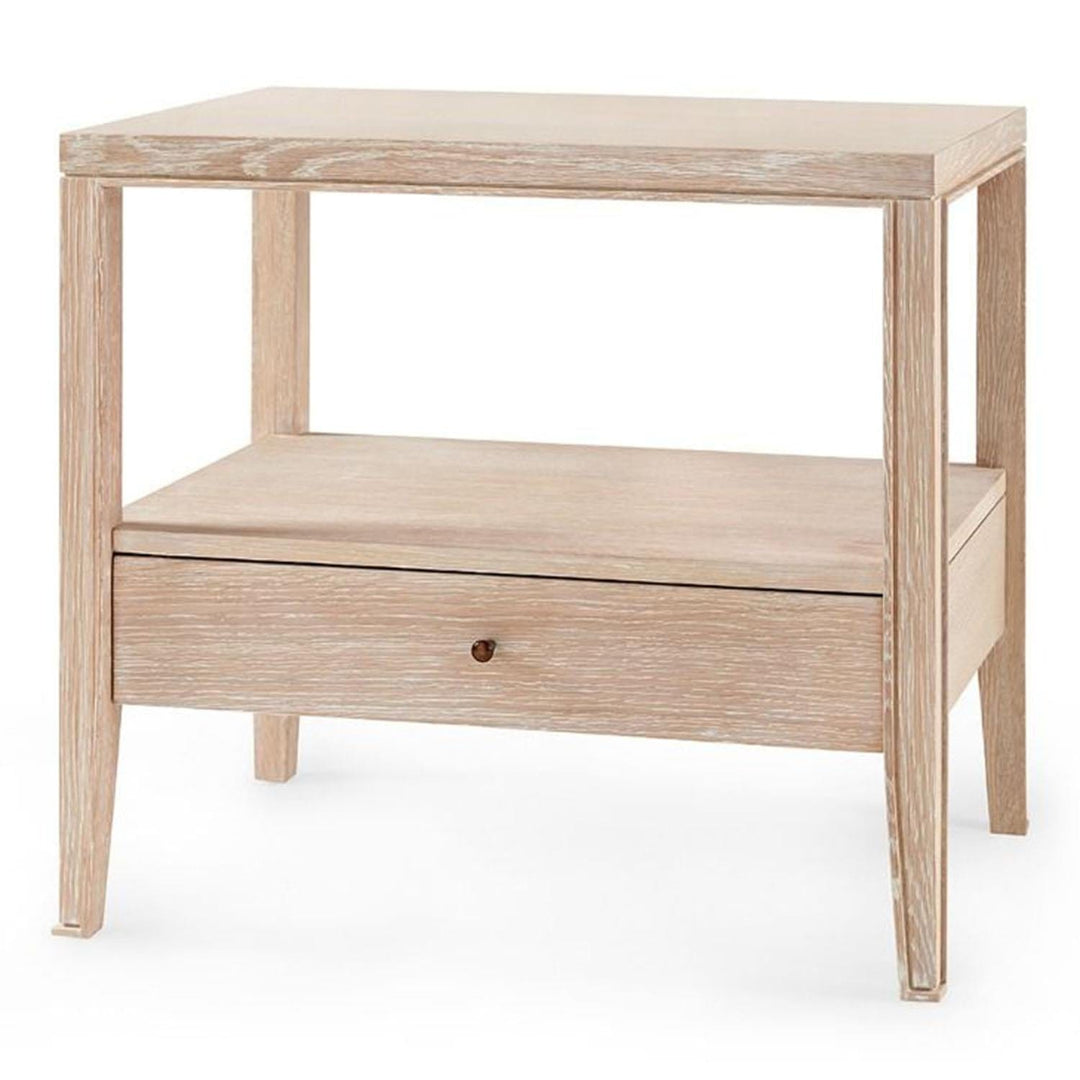 1-Drawer Side Table Timotei Collection - Bleached Cerused Oak