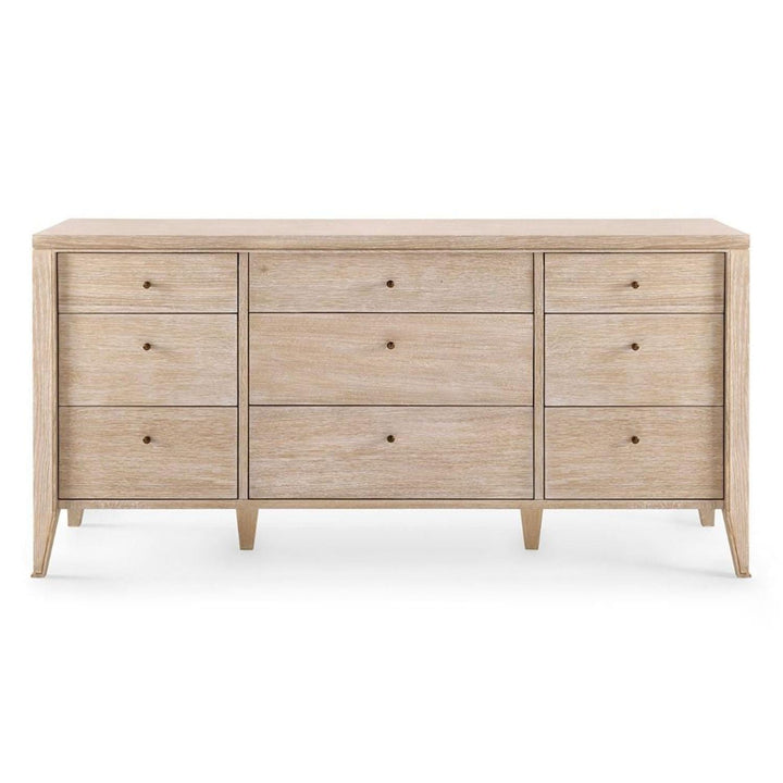 9-Drawer Extra Large Dresser Timotei Collection - Bleached Cerused Oak
