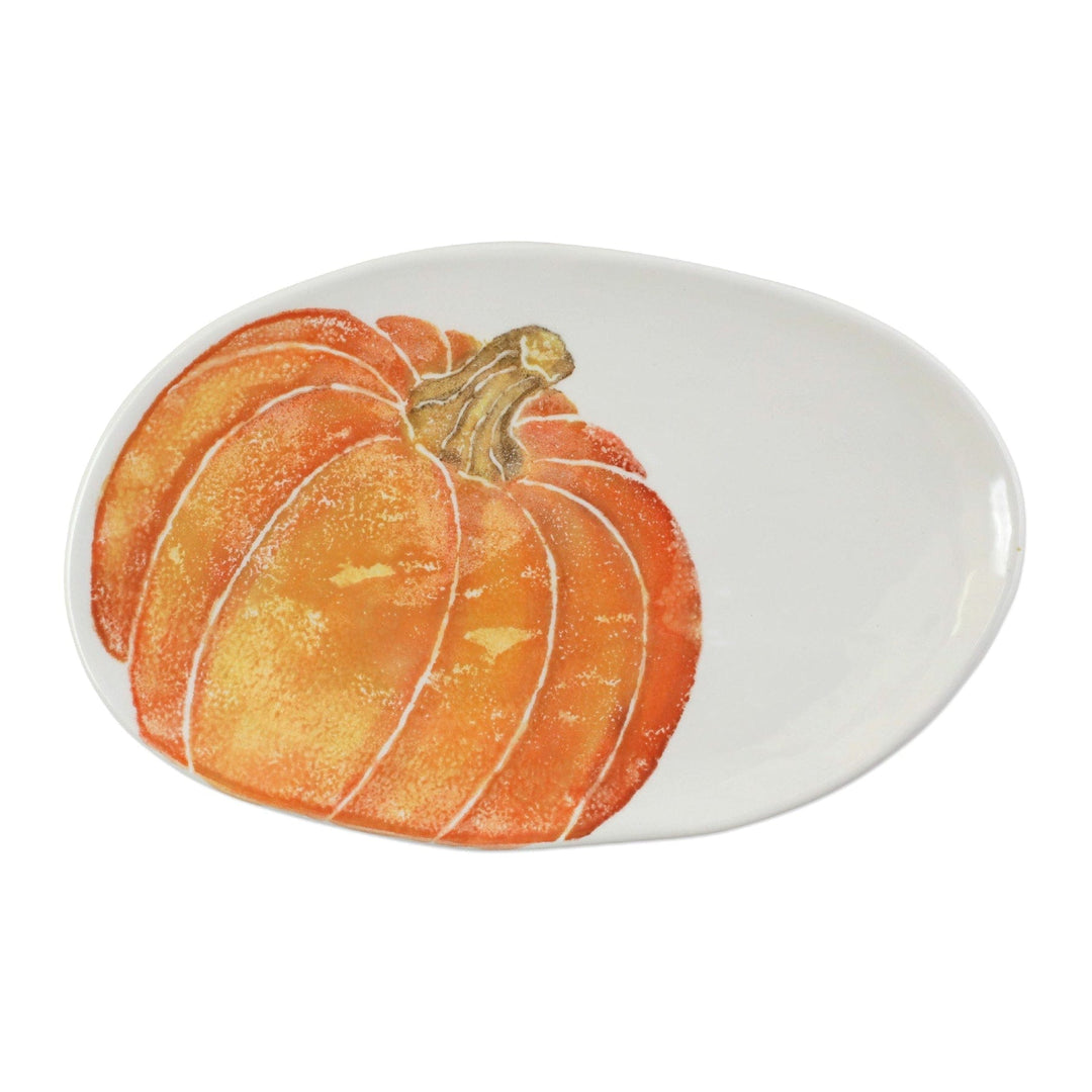 Vietri Vietri Pumpkins Small Oval Platter with Pumpkin PKN-9724