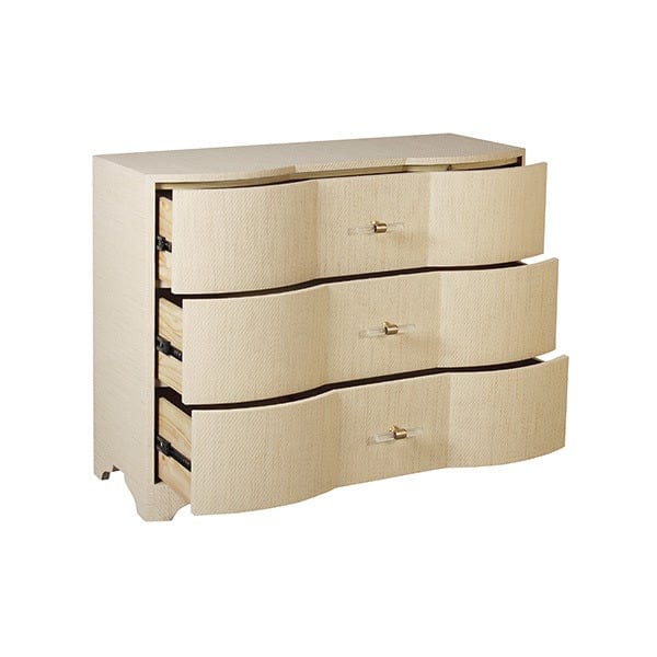 Worlds Away Worlds Away Plymouth Three Drawer Chest - Natural Grasscloth PLYMOUTH NAT