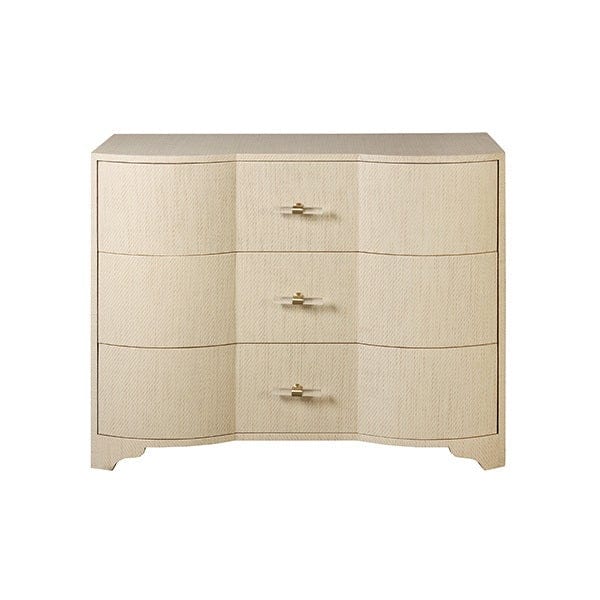 Worlds Away Worlds Away Plymouth Three Drawer Chest - Natural Grasscloth PLYMOUTH NAT