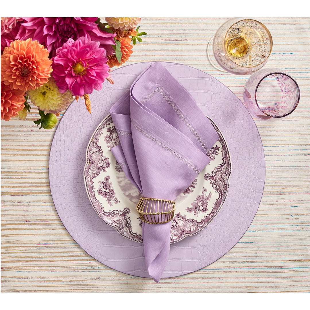 Kim Seybert Croco Placemat in Lilac - Set of 4