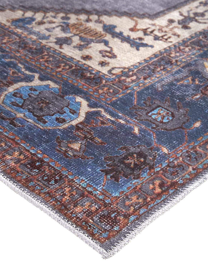 Feizy Feizy Percy Vintage Medallion Rug - Dark Indigo & Brown - Available in 5 Sizes