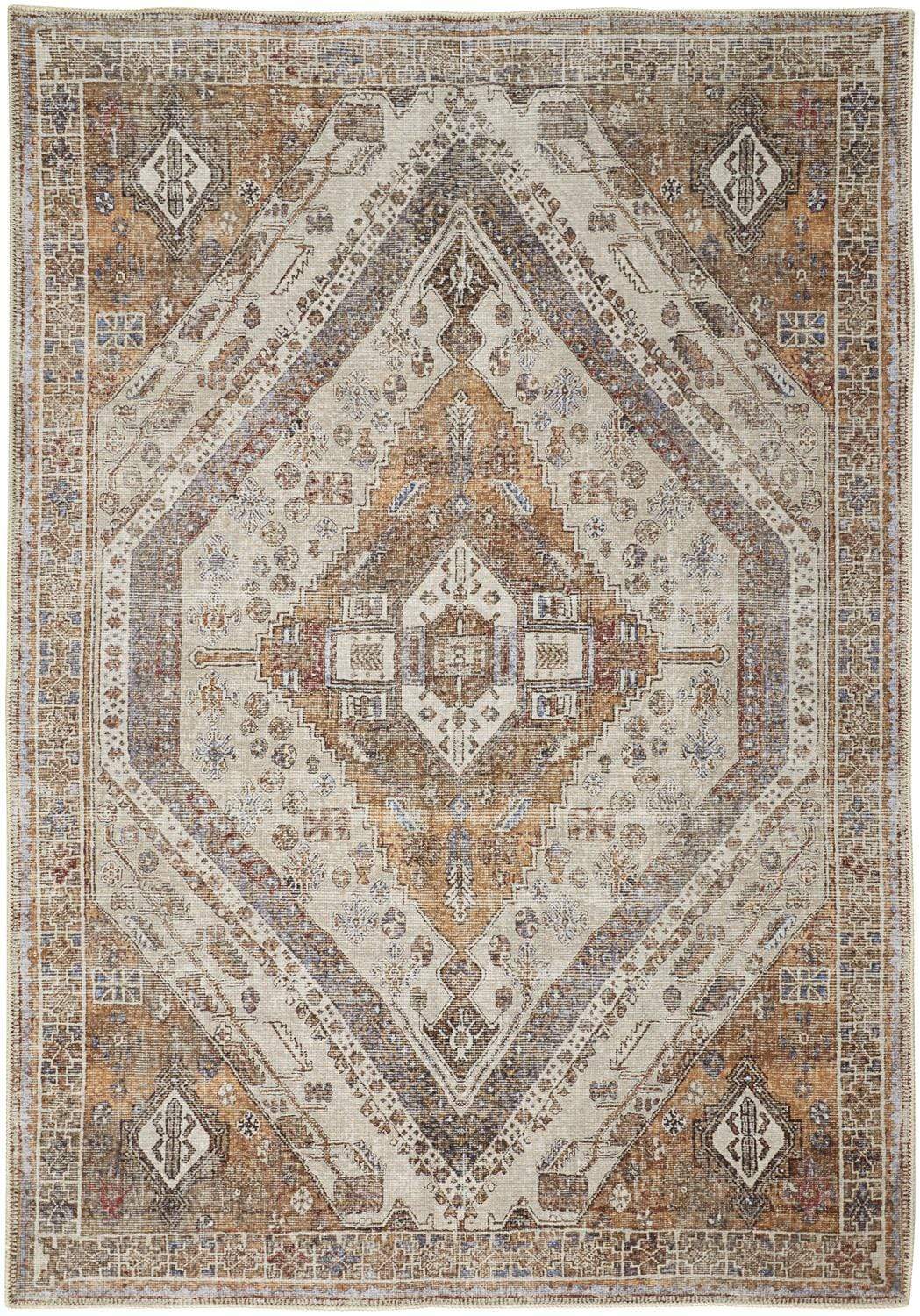 Feizy Feizy Percy Vintage Medallion Rug - Terracotta & Country Blue - Available in 4 Sizes 4' x 6' PRC39ANFTAN000C00