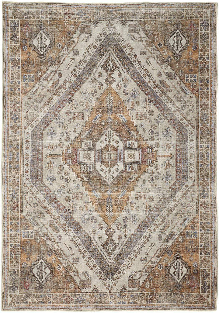 Feizy Feizy Percy Vintage Medallion Rug - Terracotta & Country Blue - Available in 4 Sizes 4' x 6' PRC39ANFTAN000C00