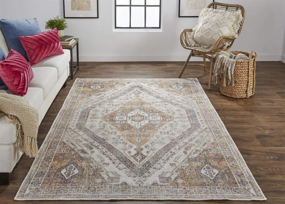 Feizy Feizy Percy Vintage Medallion Rug - Terracotta & Country Blue - Available in 4 Sizes