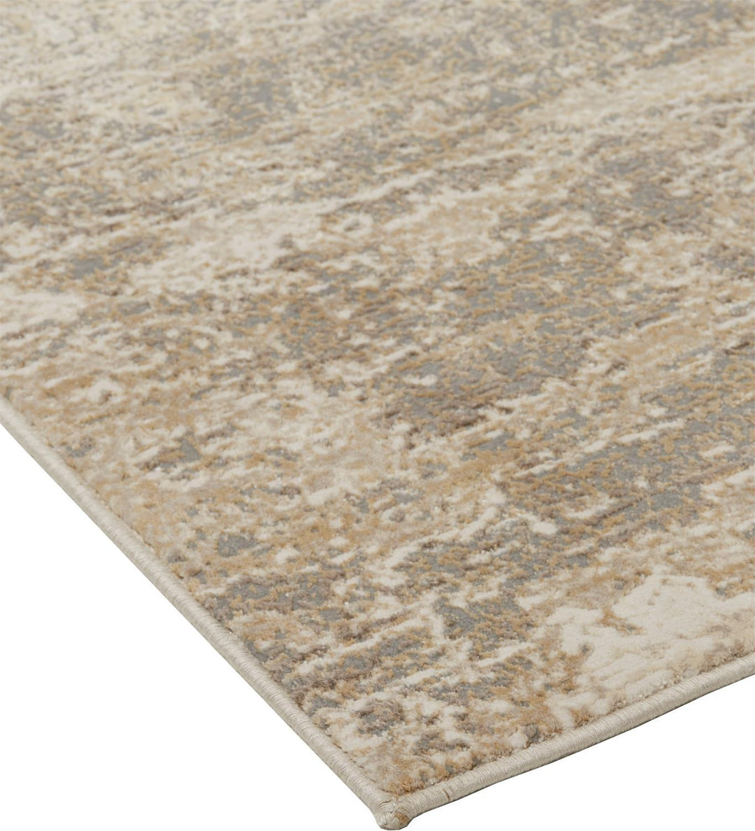 Feizy Feizy Frida Distressed Abstract Watercolor Rug - Latte Tan & Gray - Available in 9 Sizes