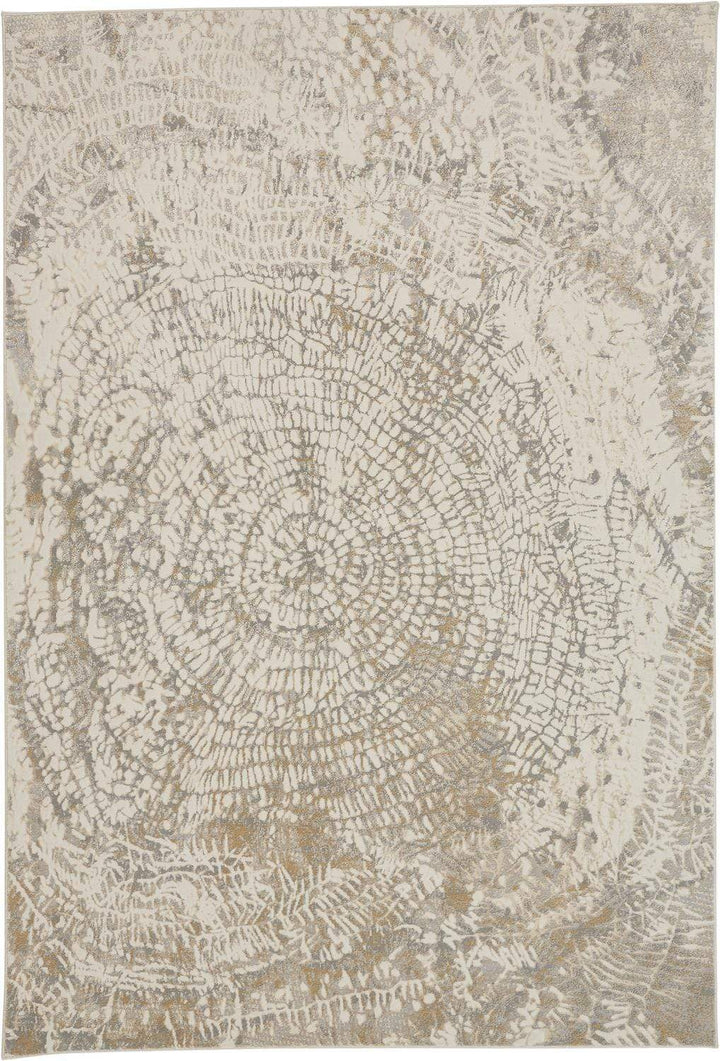Feizy Feizy Frida Distressed Abstract Watercolor Rug - Ivory & Gray - Available in 9 Sizes 3'-9" x 5'-7" PRK3702FSLVIVYC02