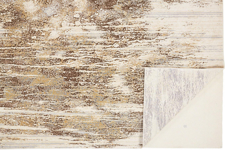 Feizy Feizy Frida Distressed Abstract Prismatic Rug - Ivory & Warm Brown - Available in 9 Sizes