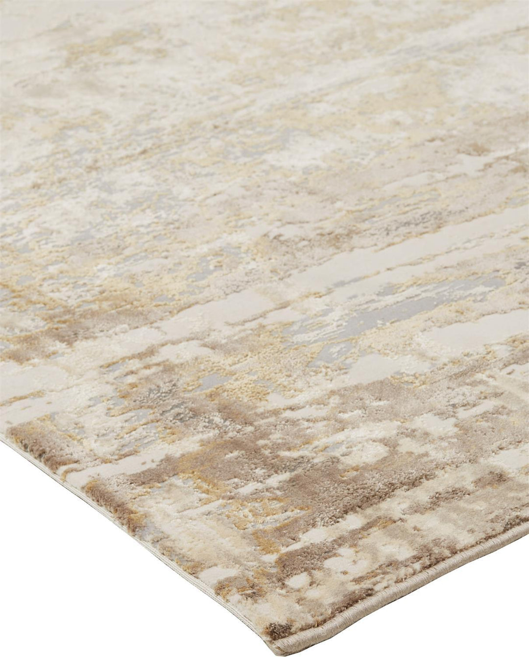 Feizy Feizy Frida Distressed Abstract Watercolor Rug - Ivory & Brown - Available in 9 Sizes