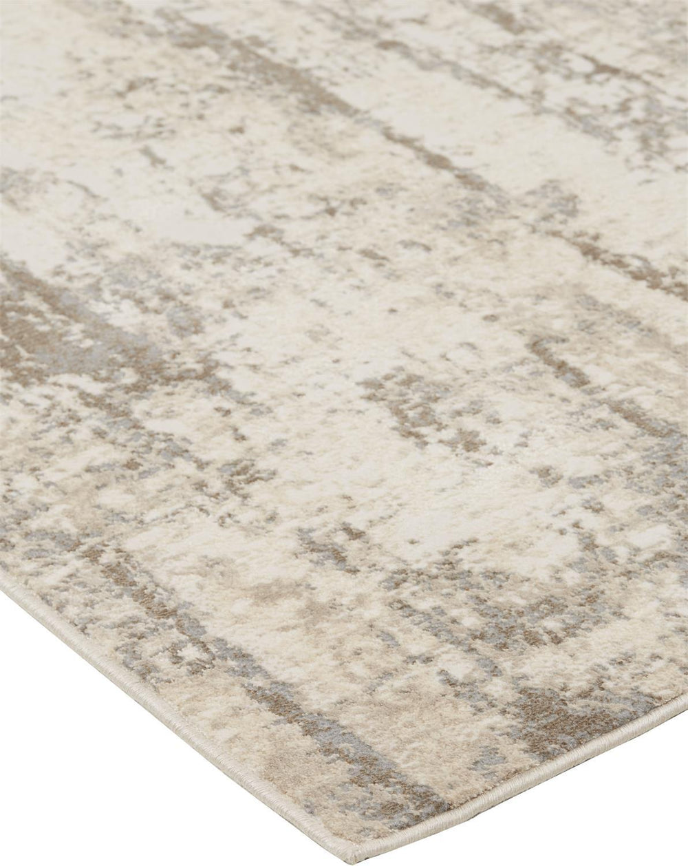 Feizy Feizy Frida Distressed Abstract Prismatic Rug - Ivory & Brown - Available in 9 Sizes