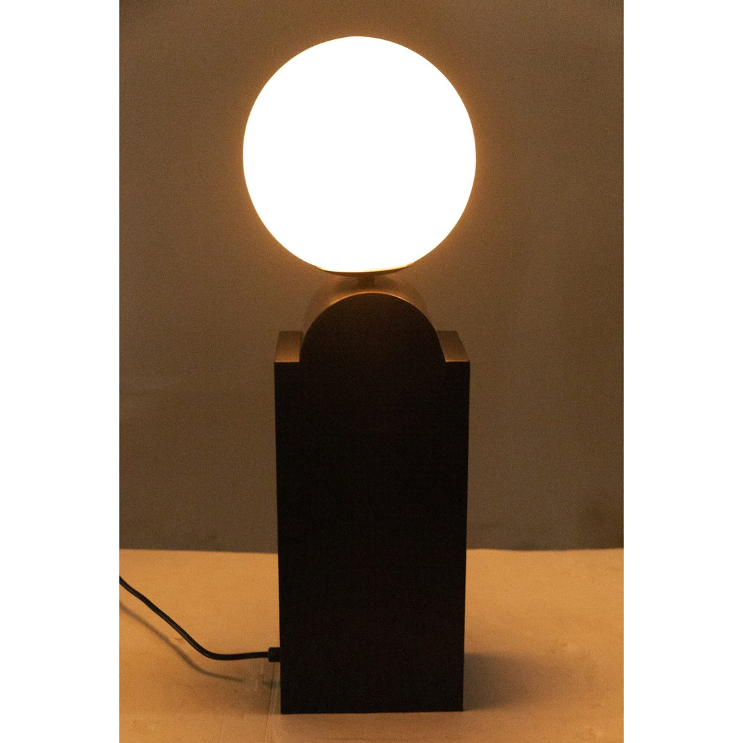 Zita Table Lamp - Black Metal with Antique Brass Accent