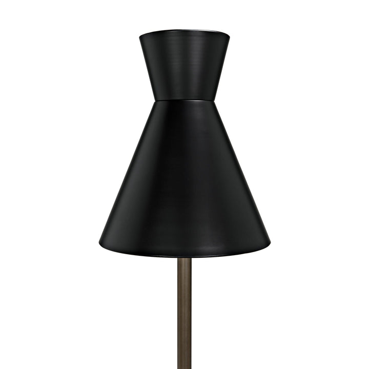 Aria Floor Lamp - Matte Black and Aged Brass