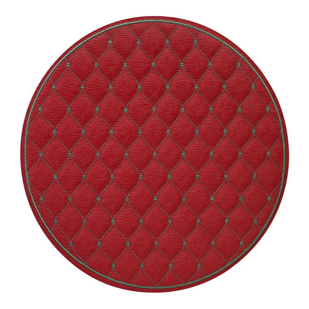 Bodrum Bodrum Quilted Diamond Placemat - Red & evergreen - Set of 4 QUD8708P