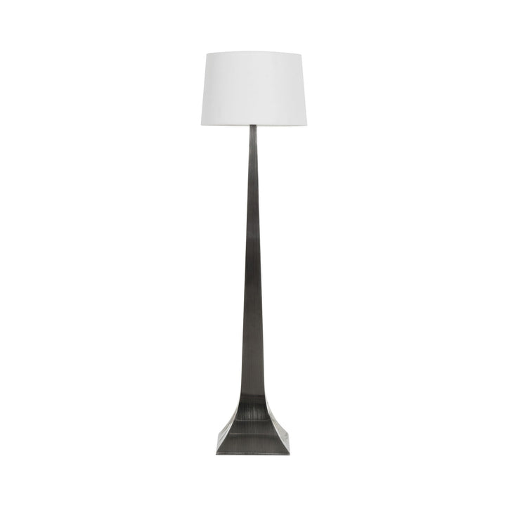 Tapered Floor Lamp With White Linen Shade - Available in 2 Colors