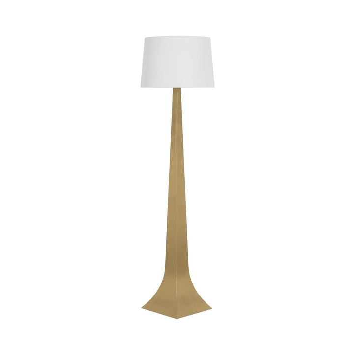 Tapered Floor Lamp With White Linen Shade - Available in 2 Colors