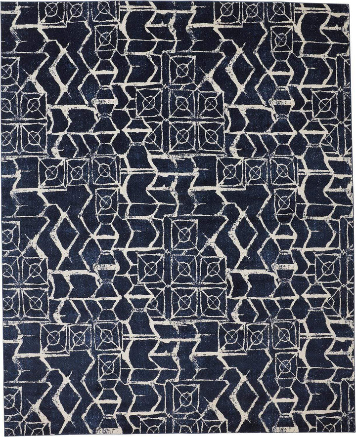 Feizy Feizy Remmy Abstract Patterned Rug - Dark Navy Blue - Available in 7 Sizes 4'-3" x 6'-3" RMY3516FBLUBGEC16