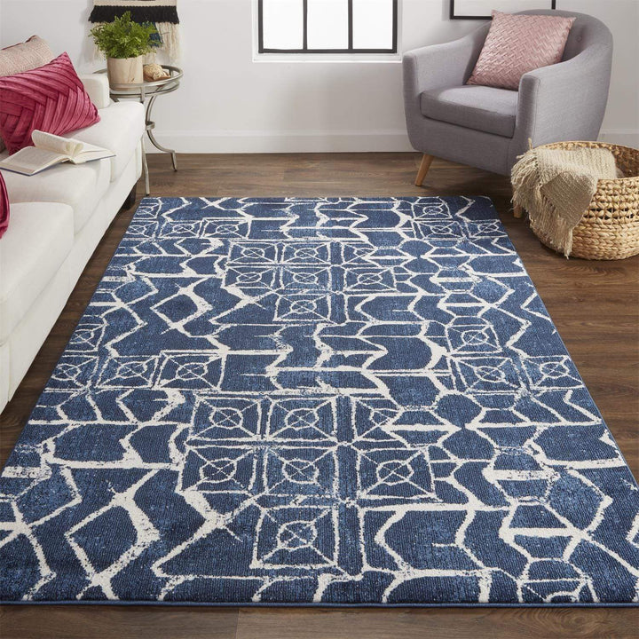 Feizy Feizy Remmy Abstract Patterned Rug - Dark Navy Blue - Available in 7 Sizes