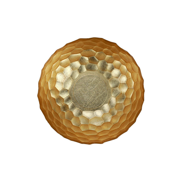 Vietri Vietri Rufolo Glass Gold Honeycomb Large Bowl RUF-5232H