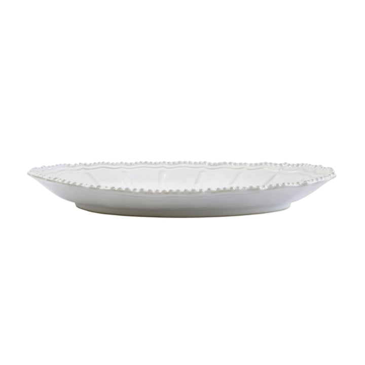 Vietri Vietri Incanto Stone White Baroque Large Oval Shallow Bowl SINC-W11032