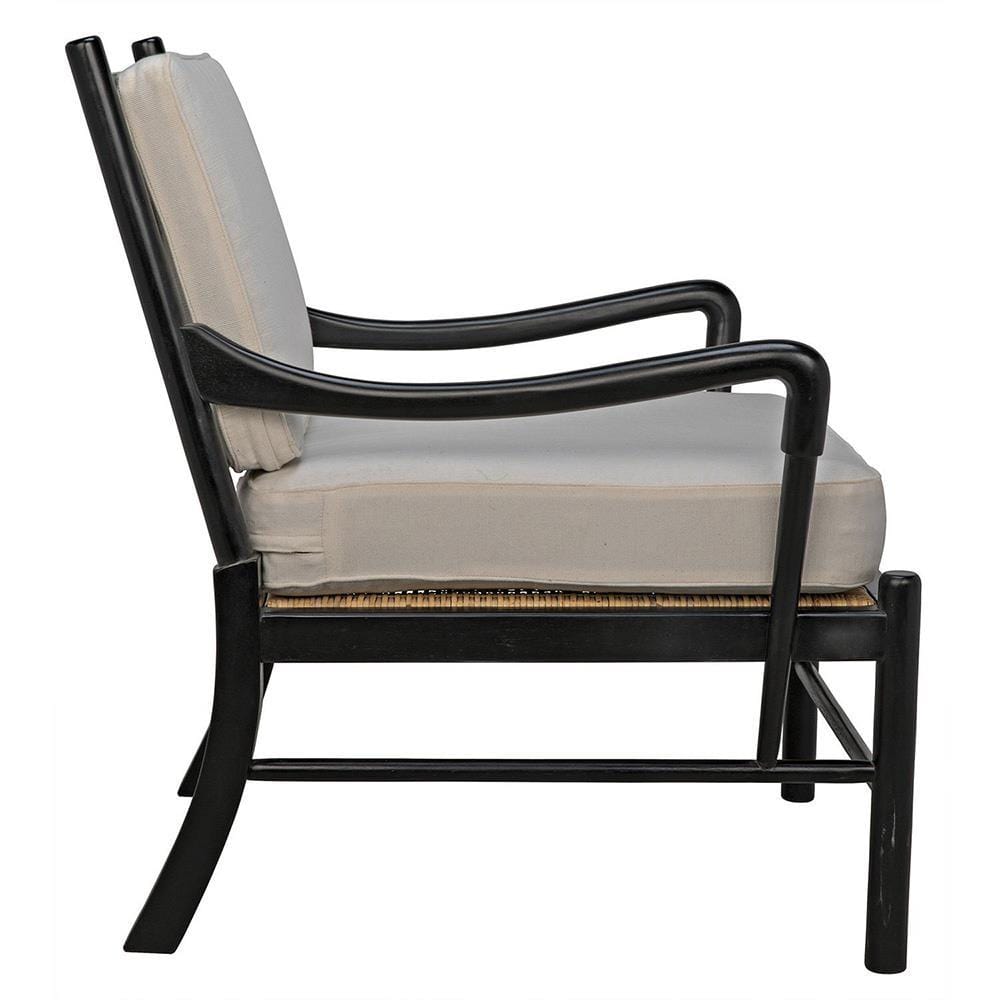 Juno Hand Rubbed Black Chair with Rattan