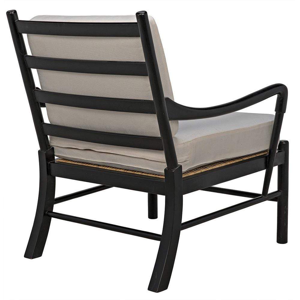 Juno Hand Rubbed Black Chair with Rattan