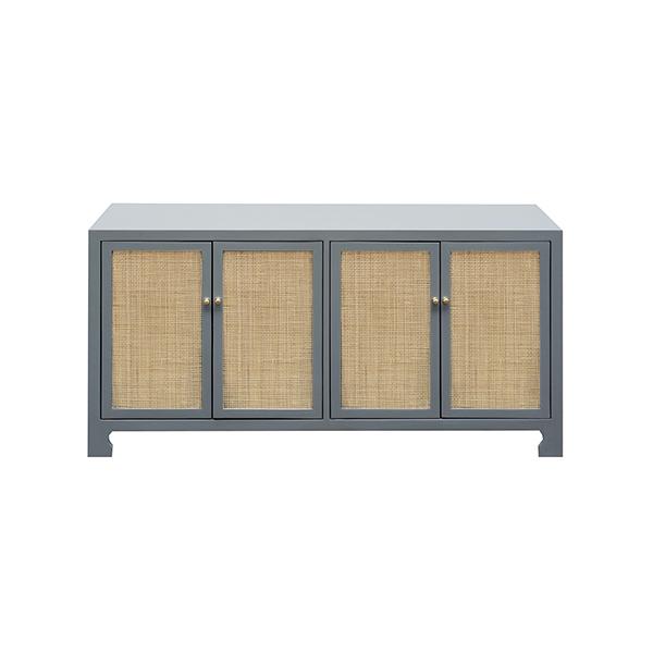 Worlds Away Worlds Away Sofia Four Door Cabinet - Matte Grey Lacquer SOFIA GRY