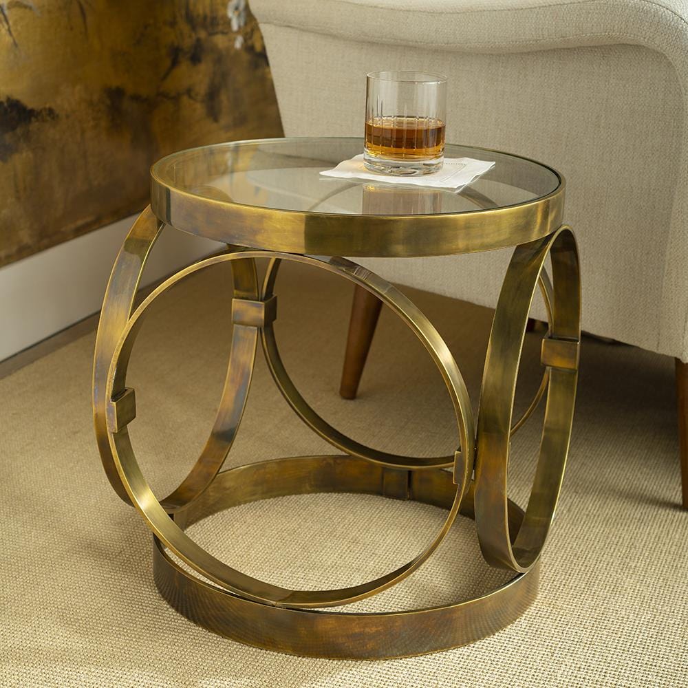 Salerio Side Table - Antique Brass