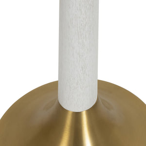 Worlds Away Brushed Brass Base Floor Lamp White Linen Shade - Available in 2 Colors