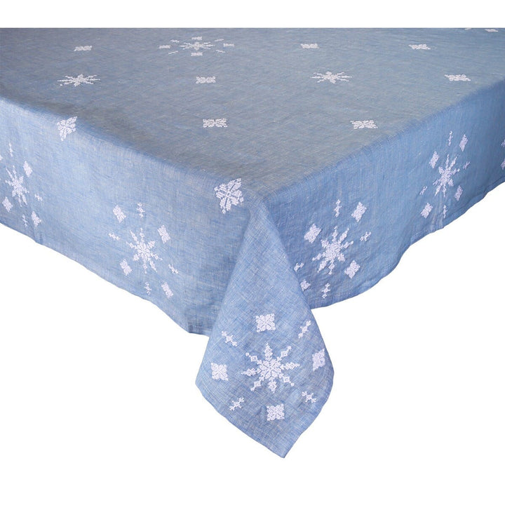 Kim Seybert Fez Tablecloth in Blue & White