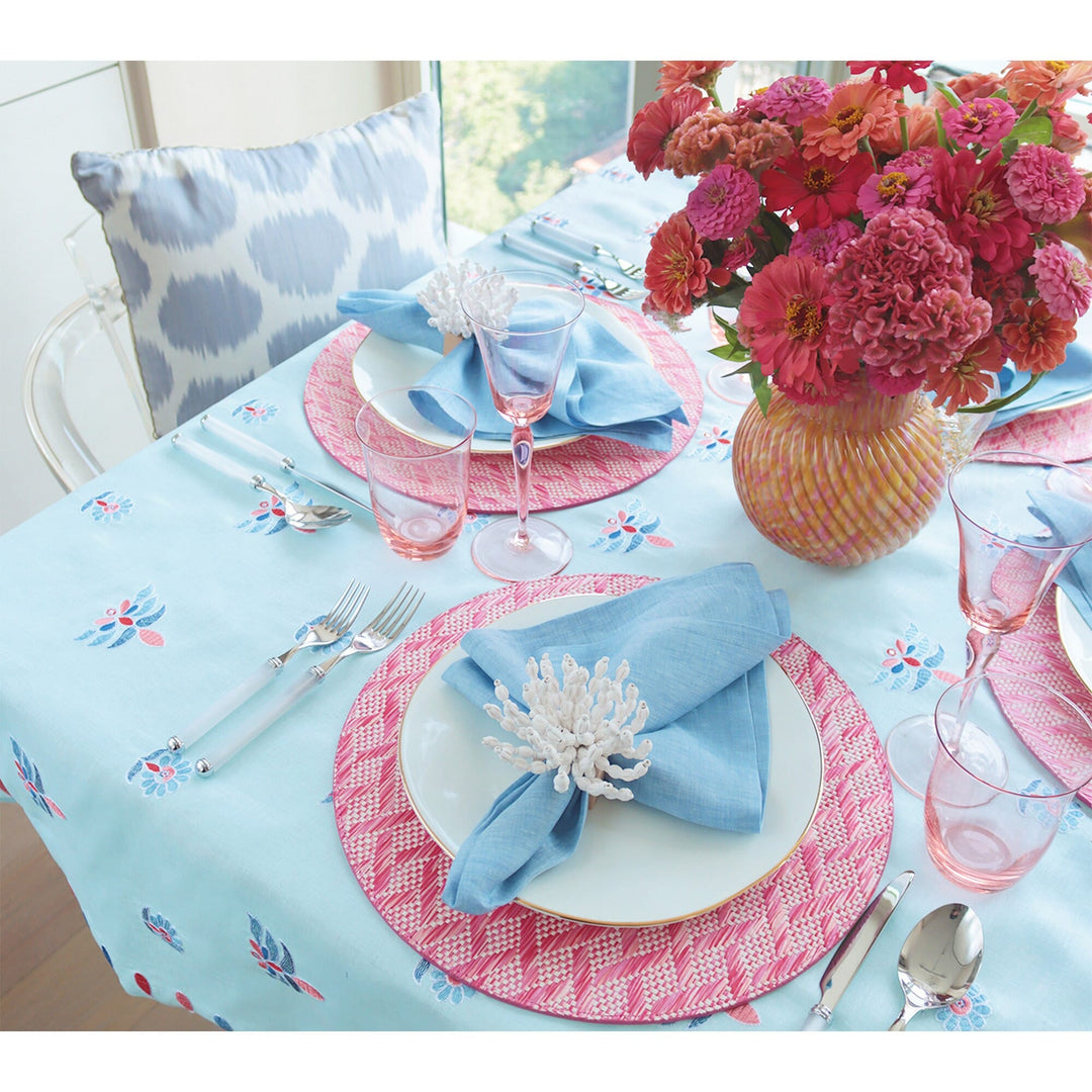 Kim Seybert Lima Tablecloth in Sky Blue