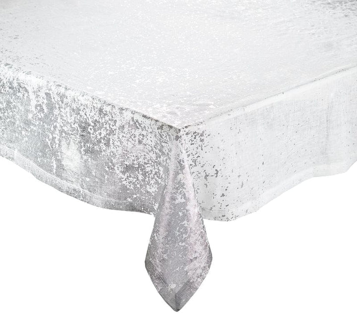 Kim Seybert Kim Seybert Metafoil Tablecloth in White & Silver TC2212583WHSL