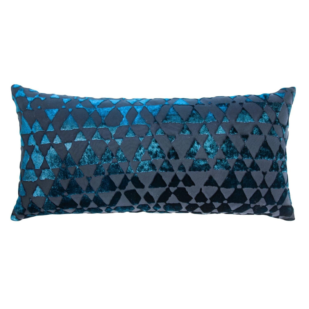 Kevin O'Brien Studio Kevin O'Brien Studio Triangles Mini Velvet Pillow | 7 Colors Cobalt Black TRP-COB-715