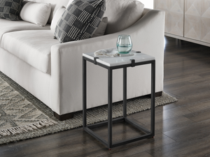 Archer Chairside Table - Aged Pewter