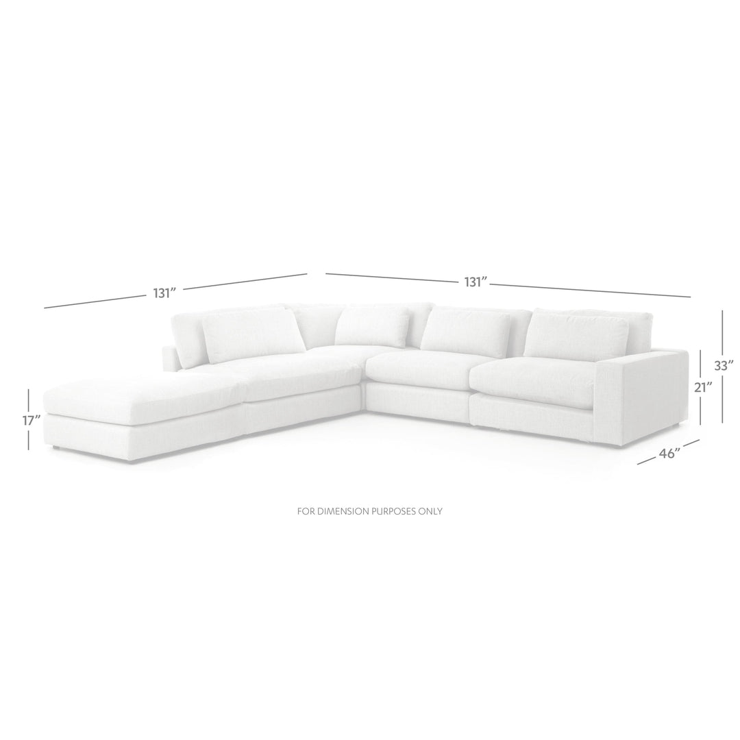 Bentley 4 Piece Right Arm Facing Sectional With Ottoman - Essence Natural