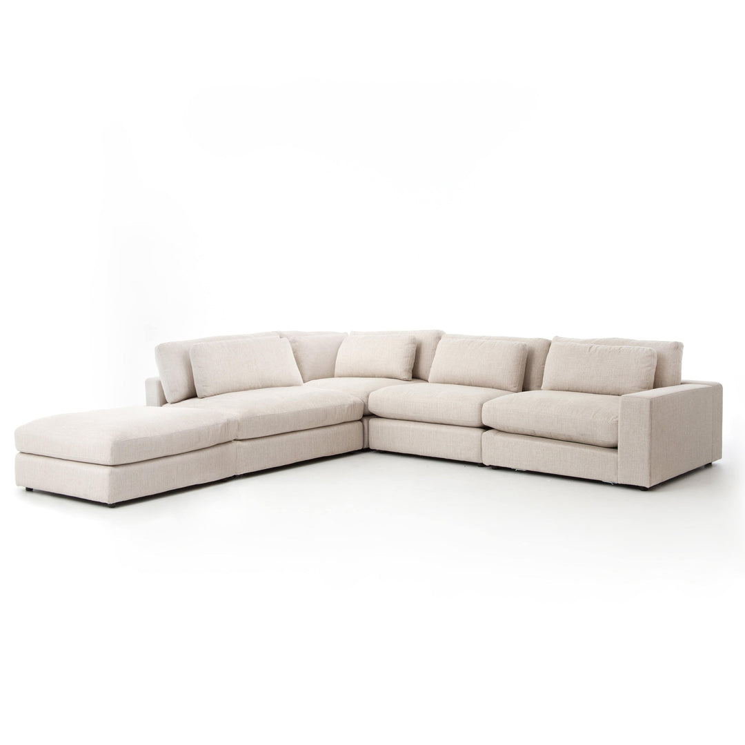 Bentley 4 Piece Right Arm Facing Sectional With Ottoman - Essence Natural