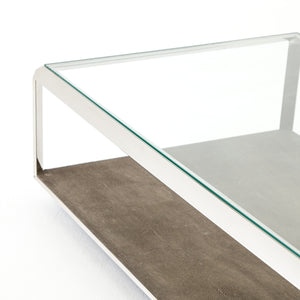 Shagreen Shadow Box Coffee Table - Available in 2 Colors