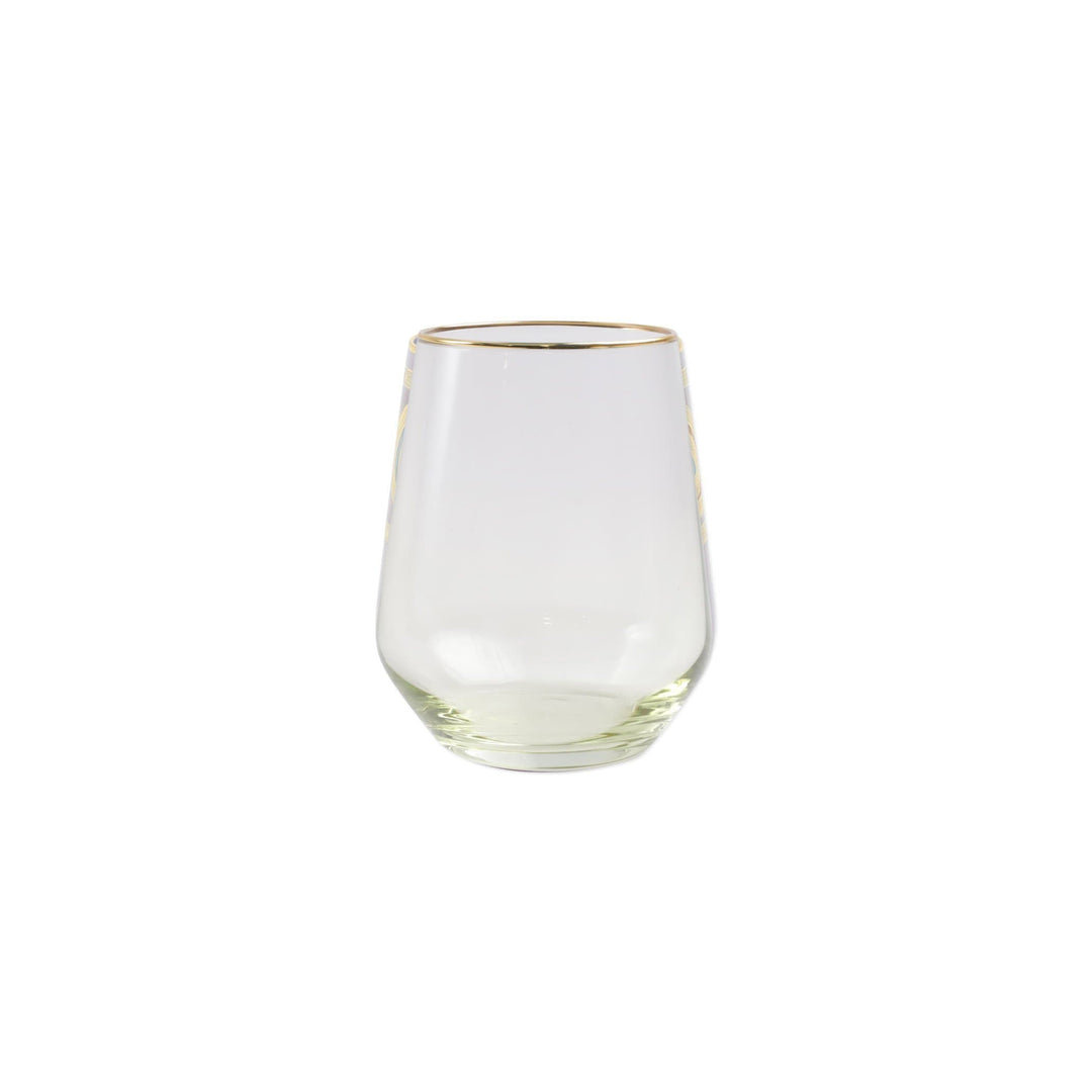 Vietri Vietri Rainbow Green Stemless Wine Glass VBOW-G52121
