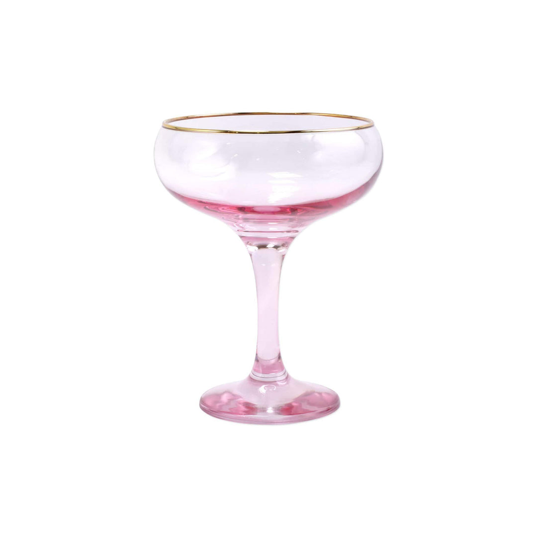 Vietri Vietri Rainbow Pink Coupe Champagne Glass VBOW-P52151