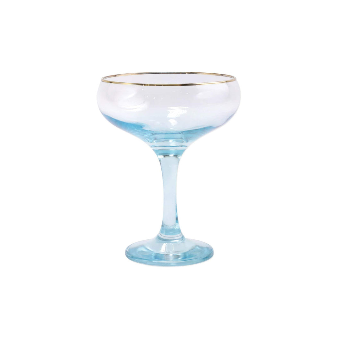 Vietri Vietri Rainbow Turquoise Coupe Champagne Glass VBOW-T52151