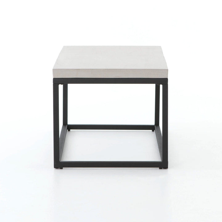 Miles 40" Coffee Table - Natural Concrete And Black Iron