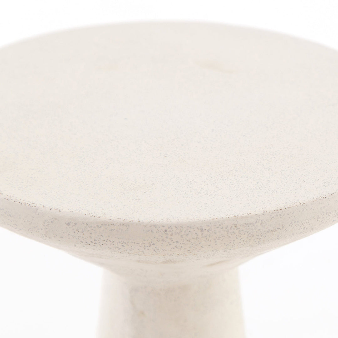 Rosalinda Concrete Accent Tables-  Set Of 2 - Parchment White