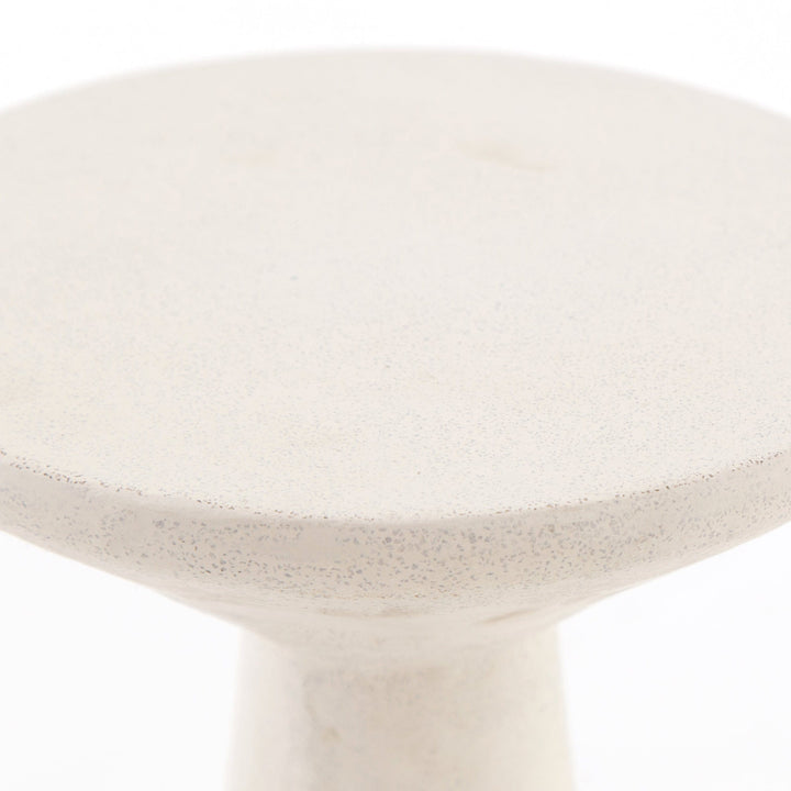 Rosalinda Concrete Accent Tables-  Set Of 2 - Parchment White