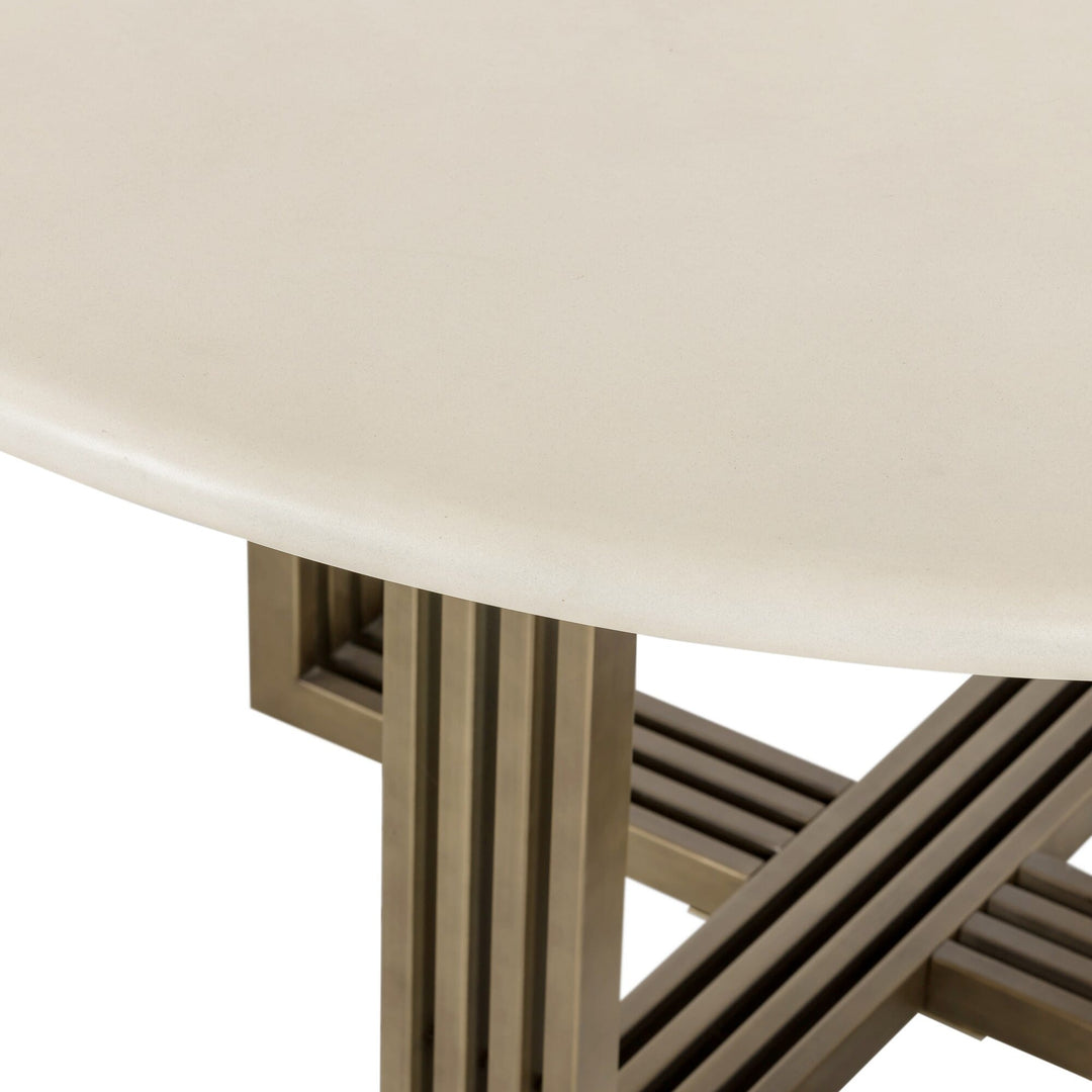 Naomi Round Dining Table - Parchment White