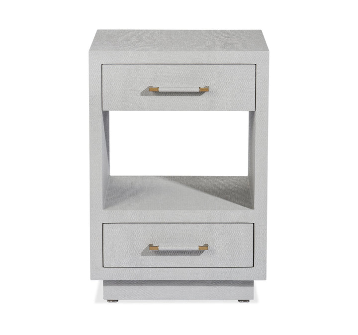 Interlude Home Interlude Home Taylor Small Bedside Chest - Grey & Antique Brass 188181