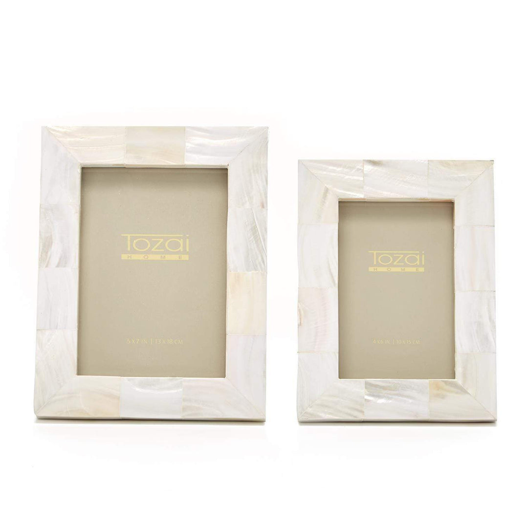 Tozai Home Tozai Home Set of 2 Mother of Pearl Frames Asst 2 Sizes 4" x 6" and 5" x 7" in GB VTO100-S2