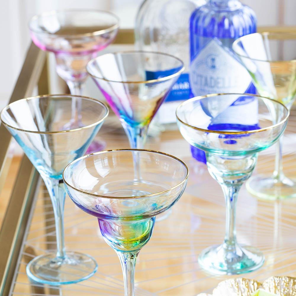 Vietri Vietri Rainbow Martini Glass - Turquoise VBOW-T52152