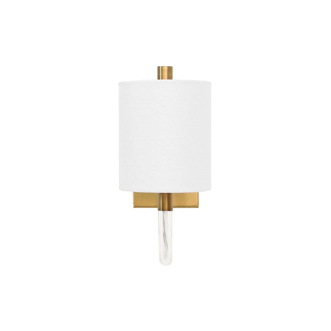 Worlds Away Worlds Away Walton Sconce with Acrylic Neck & White Shade - Antique Brass WALTON ABR