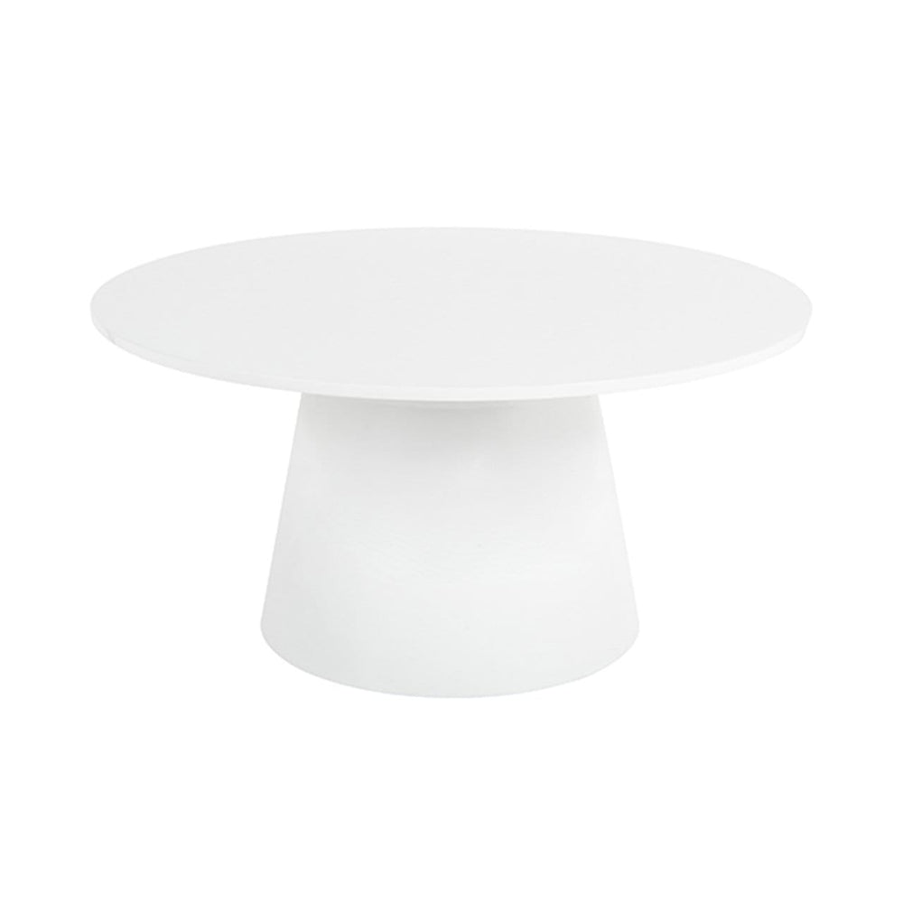 Worlds Away Worlds Away Washington Round Coffee Table Base and Top - Glossy White Lacquer WASHINGTON WH
