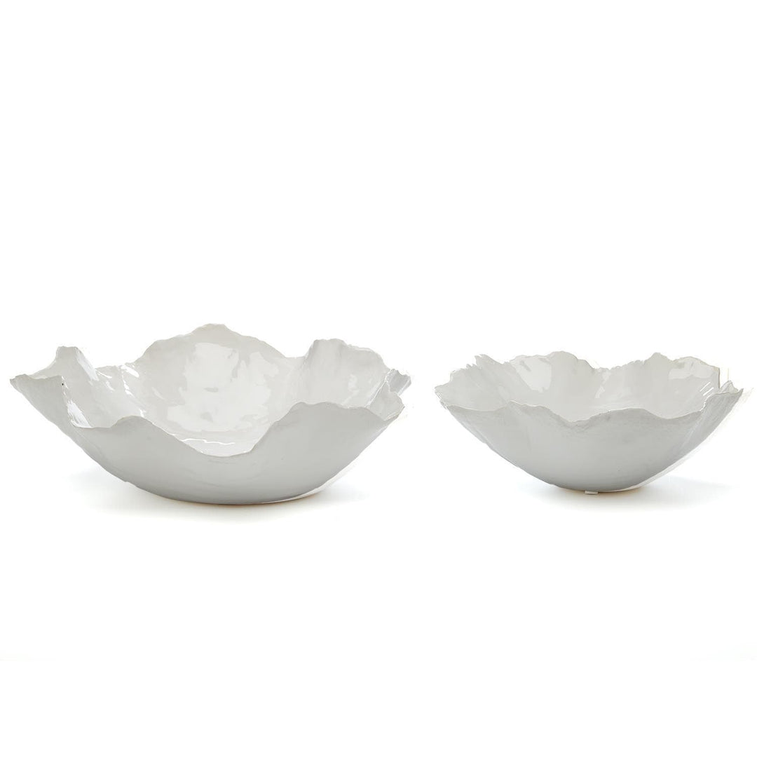 Tozai Home Tozai Home Set of 2 White Freeform Ceramic Bowl(food safe) YCH102W-S2